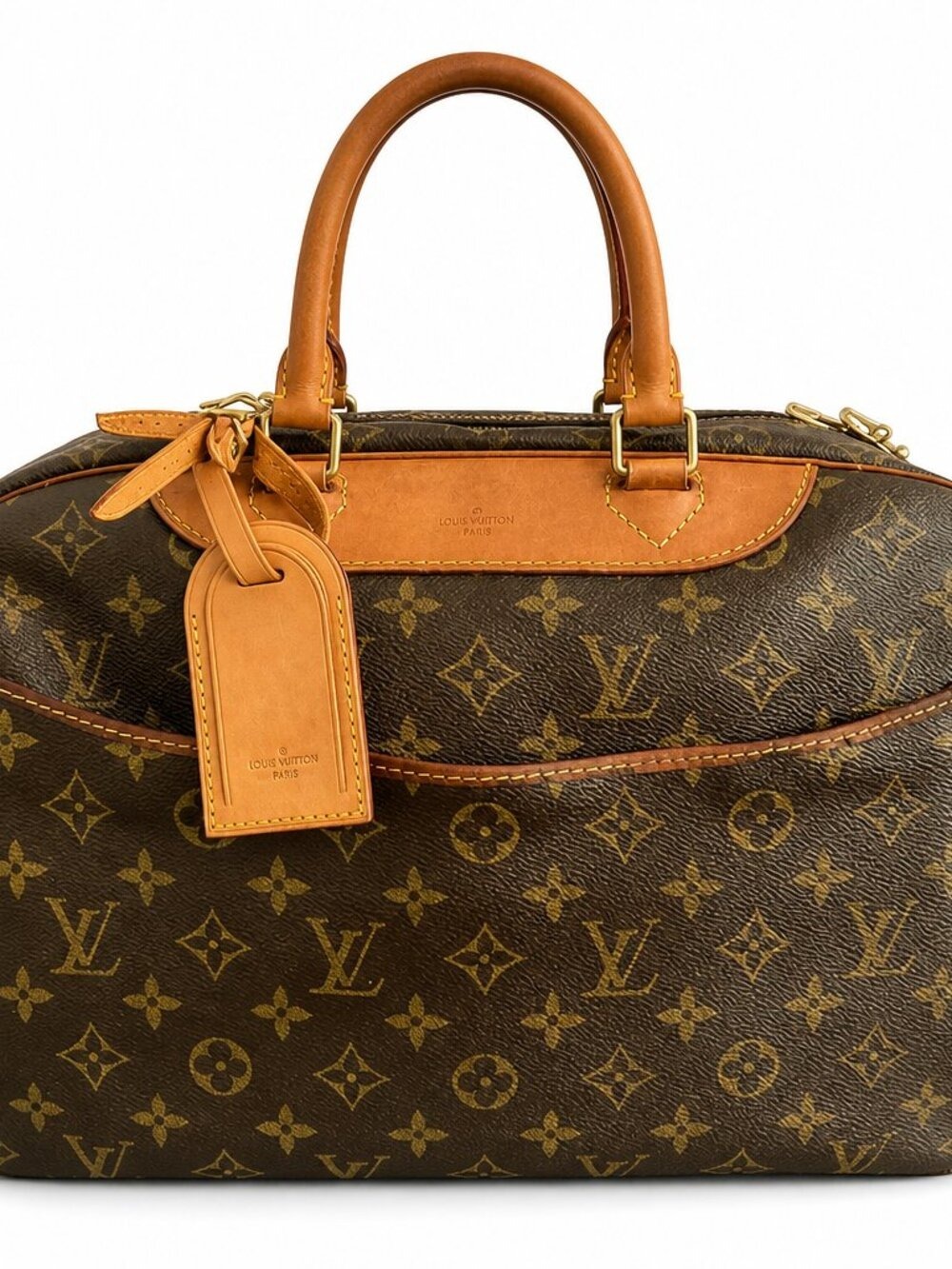 Authentic Vintage Louis Vuitton Monogram Deauville Bag, Poignant & Name Tag